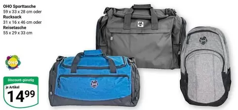 Sporttasche, Rucksack oder Reisetasche