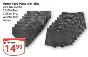 Herren-Retro-Pants oder -Slips