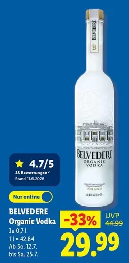 Belvedere - Organic Vodka