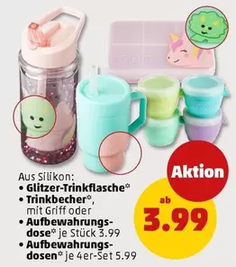 Glitzer-Trinkflasche, Trinkbecher, Aufbewahrungsdose