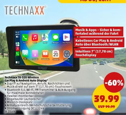 TX-320 Wireless Car Play & Android Auto Display
