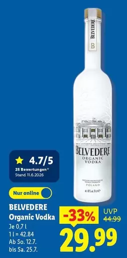 Belvedere - Organic Vodka