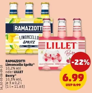Ramazzotti - Limoncello Spritz or Lillet Berry