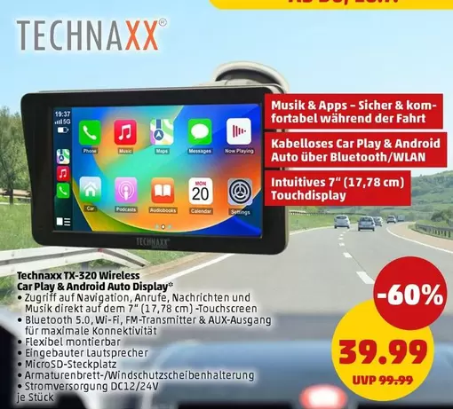 TX-320 Wireless Car Play & Android Auto Display