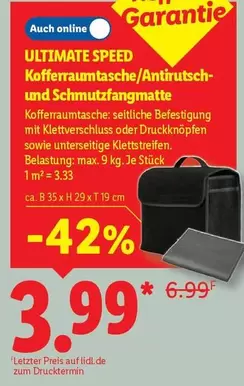 ULTIMATE SPEED Kofferraumtasche/Antirutsch- und Schmutzfangmatte
