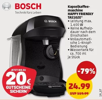 Bosch - Kapselkaffeemaschine HAPPY FRIENDLY TAS102E