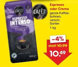 Espresso oder Crema ganze Kaffee-bohnen