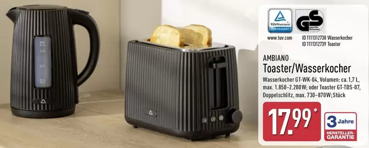 Toaster/Wasserkocher GT-WK-84, oder Toaster GT-705-47