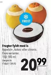 Frugter fyldt med is