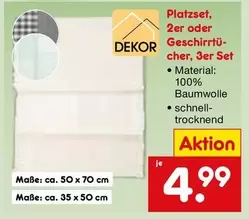 Platzset, 2er oder Geschirrtücher, 3er Set
