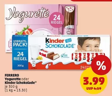 Kinder - Yogurette oder Schokolade