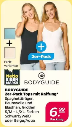 2er-Pack Tops mit Raffung