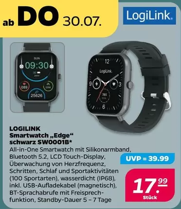 Smartwatch "Edge" schwarz SW0001B