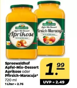 Apfel-Mix-Dessert Aprikose oder Pfirsich-Maracuja