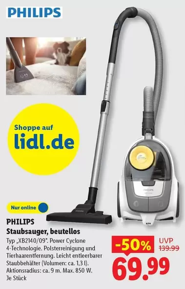 Philips - Staubsauger, beutellos Typ XB2140/09, Power Cyclone 4-Technologie