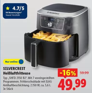 Heißluftfritteuse Typ "SHFD 2150 B2"