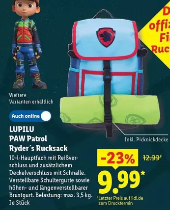 Paw Patrol - PAW Patrol Ryder's Rucksack