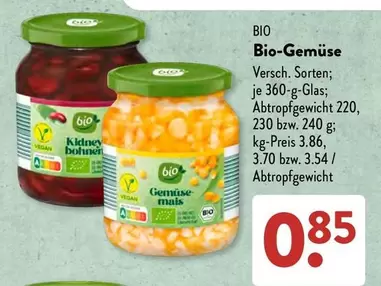 Bio - -Gemüse