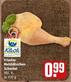 Frischer Maishähnchen-Schenkel Hkl. A