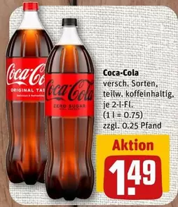 Coca Cola - versch. Sorten, teilw. koffeinhaltig