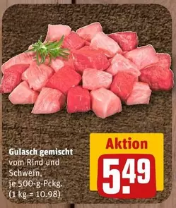 Gulasch gemischt vom Rind und Schwein