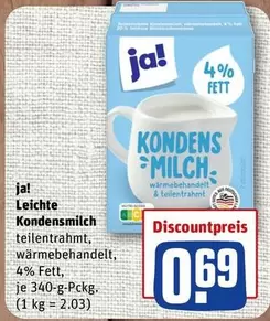 Leichte Kondensmilch, wärmebehandelt, 4% Fett