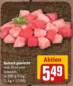 Gulasch gemischt vom Rind und Schwein