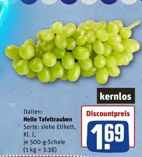 Helle Tafeltrauben