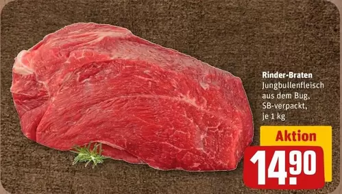 Rinder-Braten Jungbullenfleisch aus dem Bug