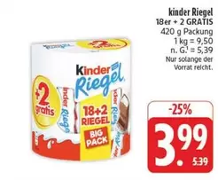 Kinder -  Riegel 18+2 GRATIS