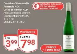 AOC - Auxerrois  Côtes de Remich AOP