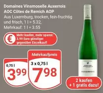 AOC - Domaines Vinsmoselle Auxerrois  Côtes de Remich