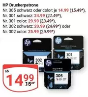Hp - Druckerpatrone Nr. 305 oder Nr. 301 oder Nr. 302