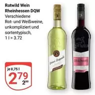 Rotwein Rheinhessen DQW Verschiedene Rot- und Weißweine