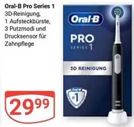 Oral B - Pro Series 1 3D-Reinigung, 1 Aufsteckbürste, 3 Putzmodi und Drucksensor für Zahnpflege