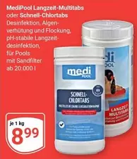 Langzeit-Multitabs oder Schnell-Chlortabs Desinfektion, Algen-verhütung und Flockung, pH-stabile Langzeit-desinfektion, für Pools mit Sandfilter
