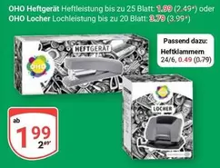 OHO Heftgerät Heftleistung bis zu 25 Blatt / OHO Locher Lochleistung bis zu 20 Blatt