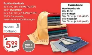 Frottier-Handtuch 50 x 100 cm oder 67 x 140 cm