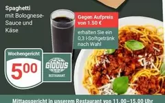 Wahl - Spaghetti mit Bolognese-Sauce und Käse