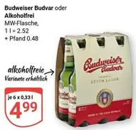 Budweiser - Budvar oder Alkoholfrei MW-Flasche