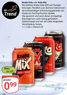 Orange - Kola oder Kola-Mix
