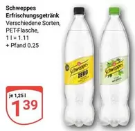 Schweppes - Erfrischungsgetränk Verschiedene Sorten, PET-Flasche
