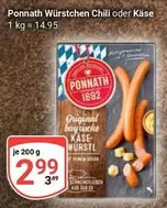 Würstchen Chili oder Käse