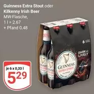 Guinness - Extra Stout oder Kilkenny Irish Beer MW-Flasche