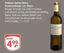Reserve Rouge oder Blanc
