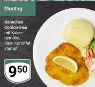Kaiser - Hähnchen Cordon-Bleu mit gemüse, dazu Kartoffelstampf