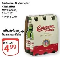 Budweiser - Budvar oder Alkoholfrei MW-Flasche