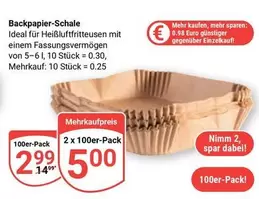 Ideal - Backpapier-Schale