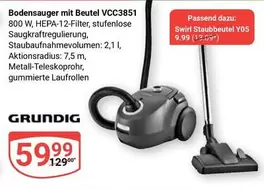 Bodenstaubsauger mit Beutel VCC3851