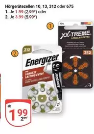 Energizer - Hörgerätezellen 10, 13, 312 oder 675